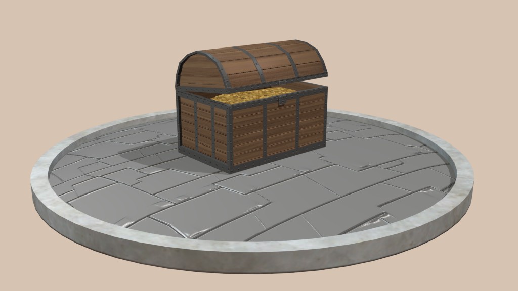 Wooden Chest LowPoly preview image 1
